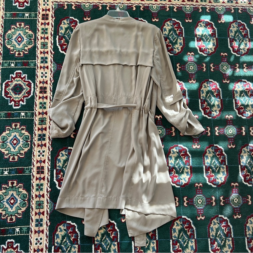 Babaton Olive-Taupe Draped Trench Coat - Picture 6 of 7